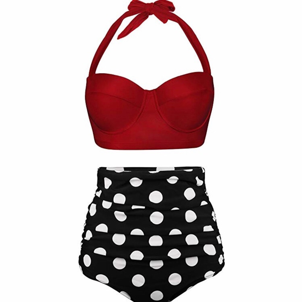 🆕Plus Size Vintage High Waisted Swimsuit - Picture 1 of 4